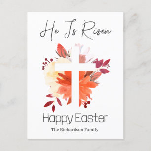 Elegantes Osterfloral Kalligrafie Christliches Kre Feiertagspostkarte