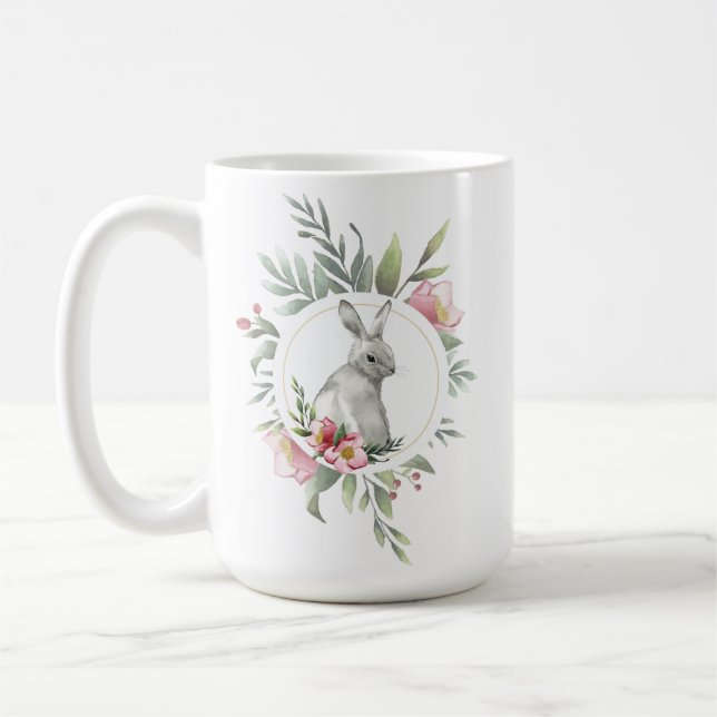 Elegantes Ostergeblasenes Blumendesign Kaffeetasse (Links)