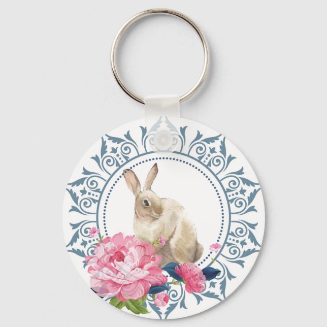 Elegantes Osterhasen Schlüsselanhänger (Vorderseite)