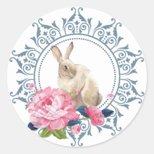 Elegantes Osterhasendesign Runder Aufkleber
