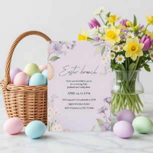 Elegantes Ostern-Brunch Pastellfarbene Frühlings Einladung