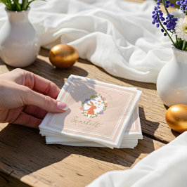 Elegantes Ostersonniges Wappen Frühlingsflora Gebu Serviette