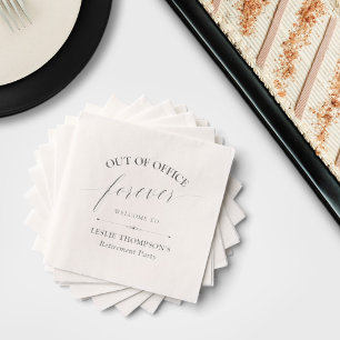 Elegantes Out-of-Office Forever Retirement Party Servietten Mit Folie
