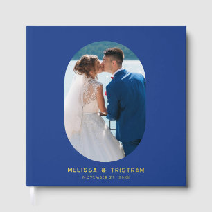 Elegantes Oval Foto Elegante Hochzeit Gästebuch