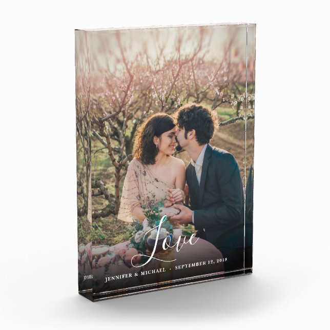 Elegantes Overlay personalisierte Liebe Skript Hoc Fotoblock (Links)