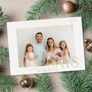 Elegantes Oversized Type Foto Frame Gold Folien Feiertagskarte