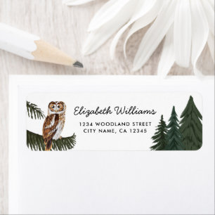 Elegantes Owl-Rücksendeadresse-Label
