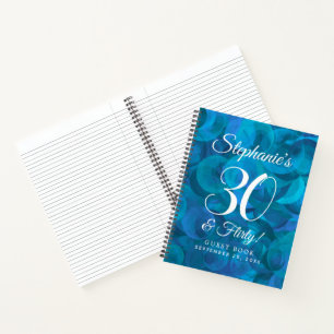 Elegantes Ozeanblau 30 und Flirtende Geburtstagsfe Notizbuch