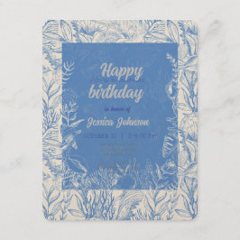 Elegantes Ozeanblau Begleitkarte