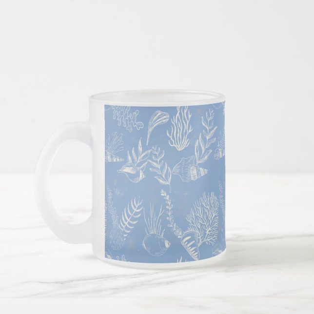 Elegantes Ozeanblau Mattglastasse (Links)