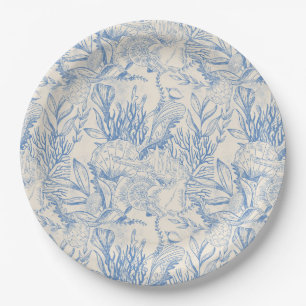 Elegantes Ozeanblau Pappteller