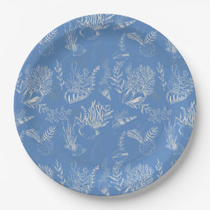 Elegantes Ozeanblau Pappteller