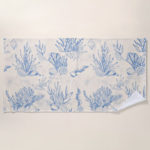Elegantes Ozeanblau Strandtuch