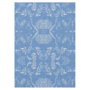 Elegantes ozeanblaues Toile-de-Jouy-Muster Tischdecke