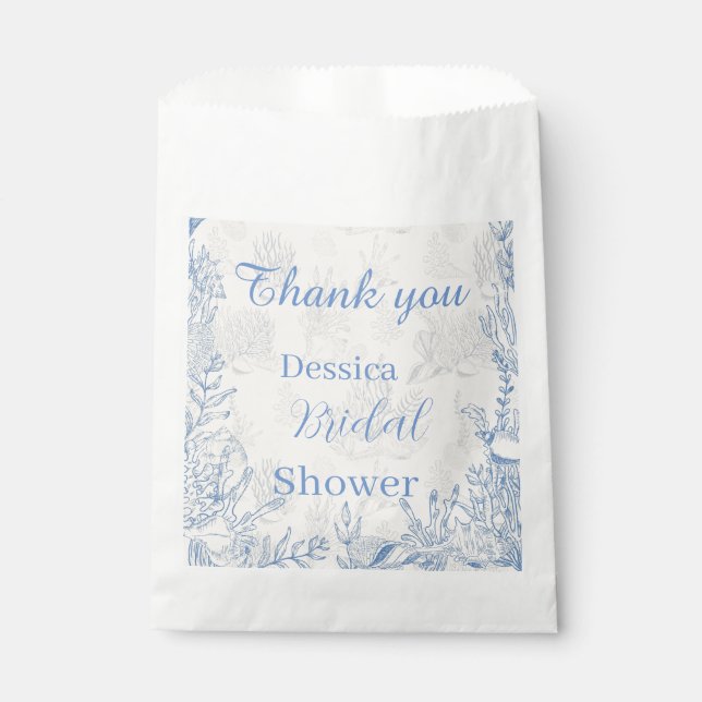 Elegantes, ozeanblaues Toile Fvor Bags Geschenktütchen (Vorderseite)