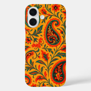 Elegantes Paisley-Blumenmuster iPhone 16 Hülle