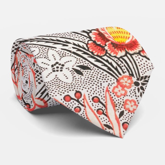 Elegantes Paisley Blumenmuster Grau und Rosa Krawatte (Gerollt)