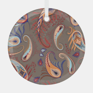Elegantes Paisley Print: Vintages Muster Ornament Aus Glas