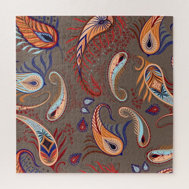 Elegantes Paisley Print: Vintages Muster Puzzle (Vertikal)