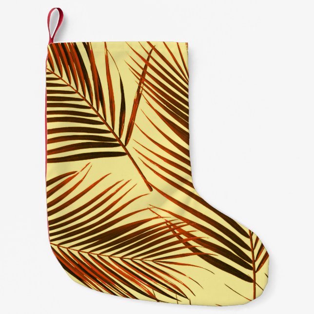 Elegantes Palm Repeat Muster-Design Kleiner Weihnachtsstrumpf (Vorderseite)