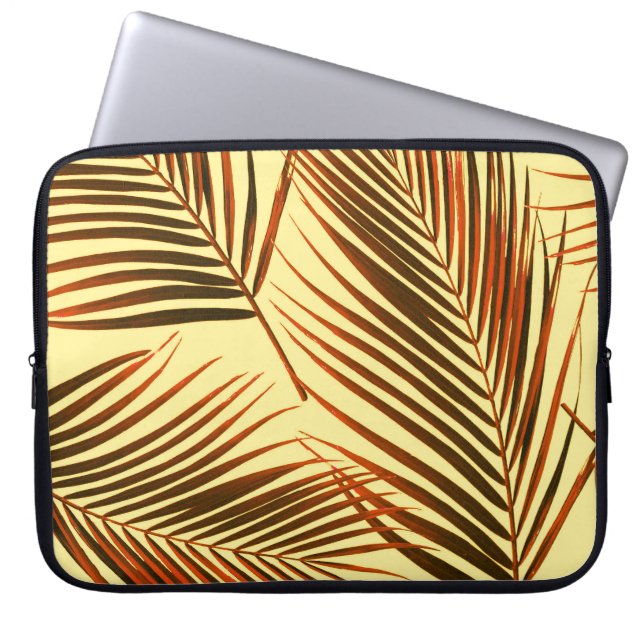 Elegantes Palm Repeat Muster-Design Laptopschutzhülle (Vorderseite)