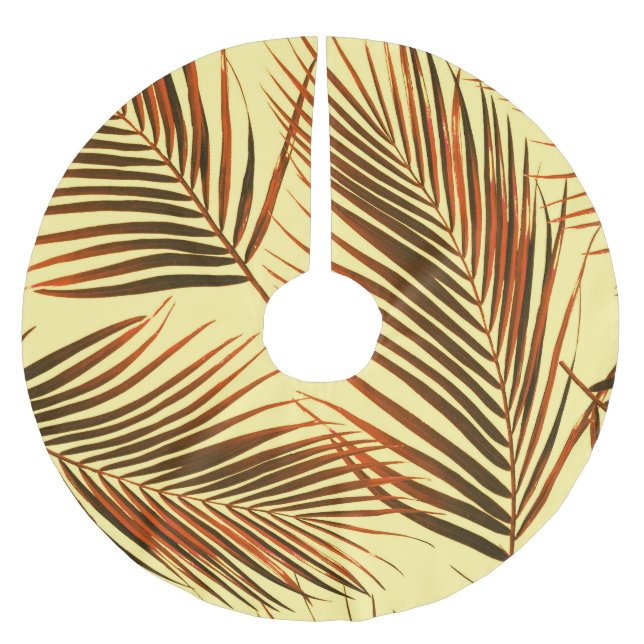 Elegantes Palm Repeat Muster-Design Polyester Weihnachtsbaumdecke (Vorderseite)