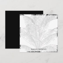 Elegantes Palm Tree Blätter Schwarz-Weiß Muster