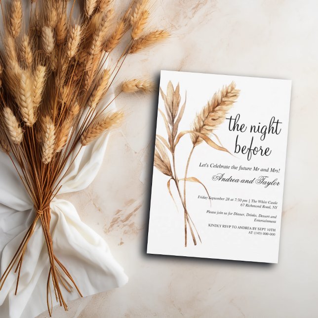 Elegantes Pampas Grass Hochzeit Probe Dinner Einladung (Von Creator hochgeladen)