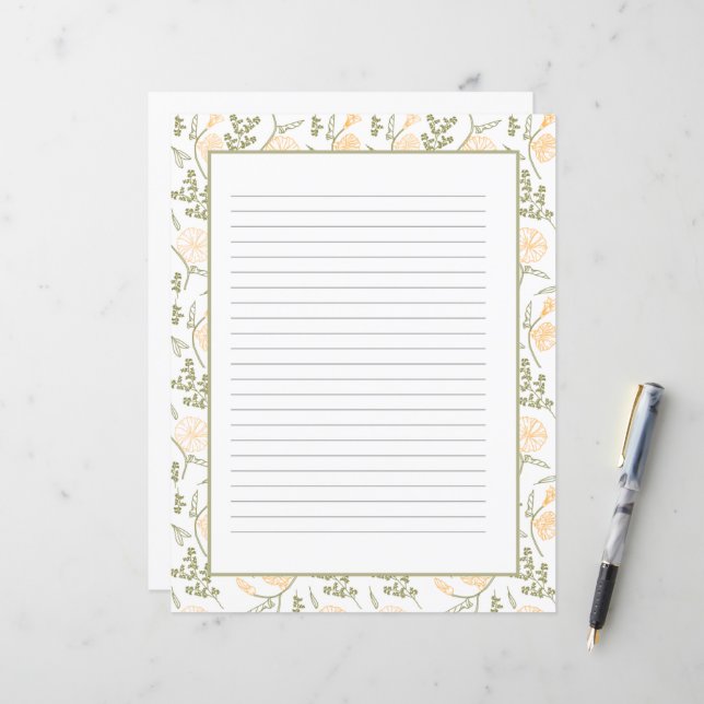Elegantes Papier für Blumenplaner (Vorderseite/Rückseite Beispiel)