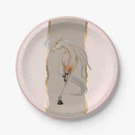 Elegantes Pappgeschirr mit edlem Pferdemotiv Pappteller