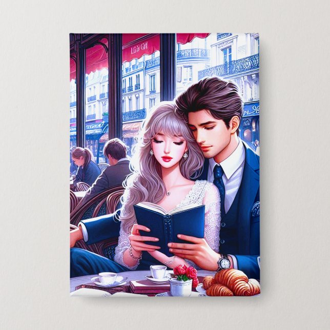 Elegantes Pariser Café Button (Vorderseite)