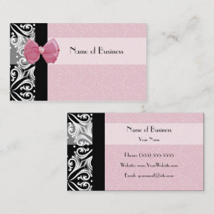 Elegantes Pariser Damast-Rosaband Visitenkarte