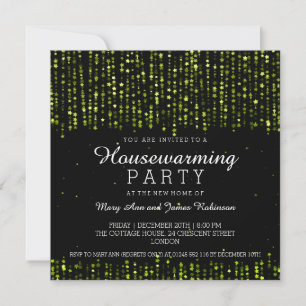 Elegantes Party Confetti Green Einladung