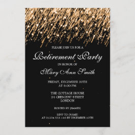 Elegantes Party für Ruhestand Gold Stars Einladung