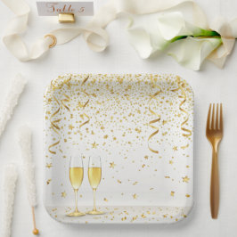 Elegantes Party-Glow – modernes Neon-Feierdesign Pappteller