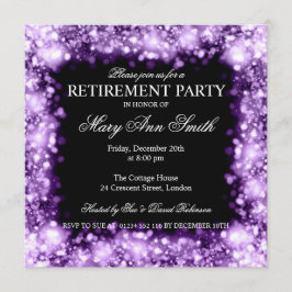 Elegantes Party Lila Funkellichter Einladung