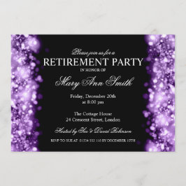 Elegantes Party Lila Funkellichter Einladung
