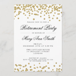 Elegantes Party Pension Gold Glitzer Confetti Einladung