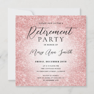 Elegantes Party Ruhestand Glam Rose Gold Glitzer