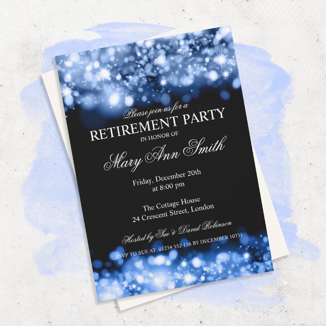 Elegantes Party Ruhestätte Blauer Lichtschacht Einladung (Von Creator hochgeladen)