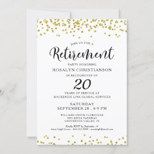 Elegantes Party Script Gold Confetti Einladung