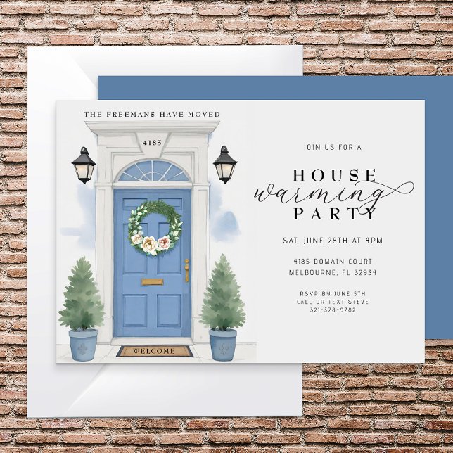 Elegantes Party Watercolor Housewarming Einladung (Watercolor Housewarming Party Invite)