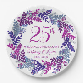 Elegantes Party zum 25-jährigen Jubiläum Pappteller