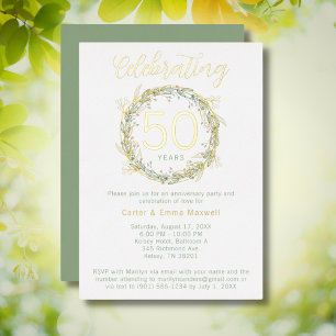 Elegantes Party zum 50. Jubiläum Fantastische Berg Folieneinladung