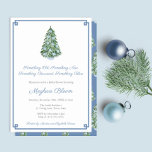 Elegantes Party zum Blue Winter Brautparty Einladung<br><div class="desc">Dieses Design zeichnet sich durch einen stilisierten Weihnachtsbaum aus, der mit blauen und weißen Ingwer-Krügen bedeckt ist. Ich habe die Vorlage für ein Brautparty-Party Set, aber alle Textfelder sind auf Ihre Bedürfnisse anpassbar. Sie können die Farbe des griechischen Schlüsselbereichs ändern, indem Sie die Hintergrundfarbe ändern oder ganz löschen, indem Sie...</div>