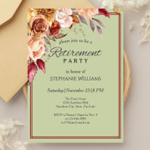Elegantes Pastel Autumn Blume Retirement Party