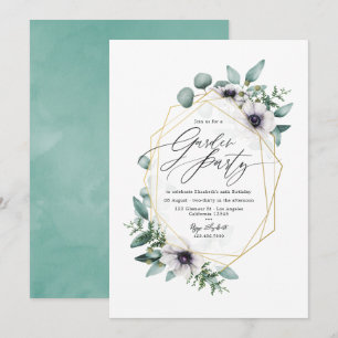 Elegantes Pastel Eucalyptus und Anemone Garden Par Einladung