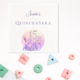Elegantes Pastel Floral Quinceanera Party Serviette