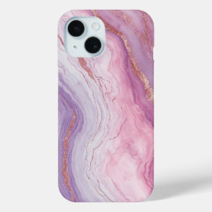 Elegantes Pastel Marmor & Rose Gold Glitzer Monogr Case-Mate iPhone Hülle