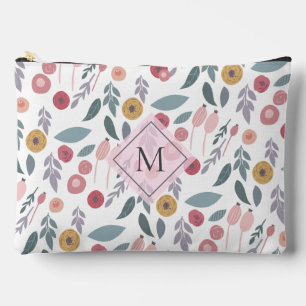Elegantes Pastel-Muster Monogramm Zubehörtasche